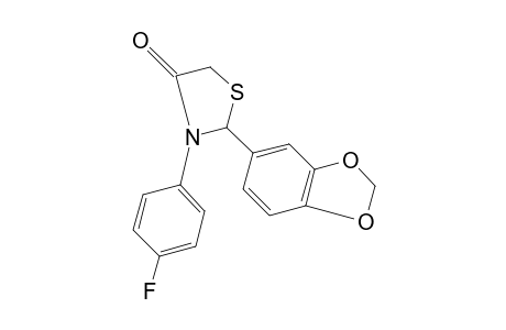 3-(p-fluorophenyl)-2-[3,4-(methylenedioxy)phenyl]-4-thiazolidinone