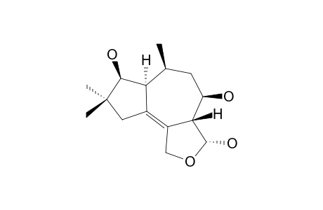 CLADOPHYLLOL;(3R*,3AR*,4R*,6S*,6AS*,7S*)-6,8,8-TRIMETHYL-1,3,3A,4,5,6,6A,7,8,9-DECAHYDRO-AZULENO-[4,5-C]-FURAN-3,4,7-TRIOL