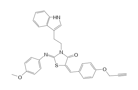 (2Z,5E)-3-[2-(1H-indol-3-yl)ethyl]-2-[(4-methoxyphenyl)imino]-5-[4-(2-propynyloxy)benzylidene]-1,3-thiazolidin-4-one