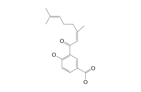 4-HYDROXY-3-(3,7-DIMETHYL-1-OXO)-2(Z),6-OCTADIENYLBENZOIC-ACID