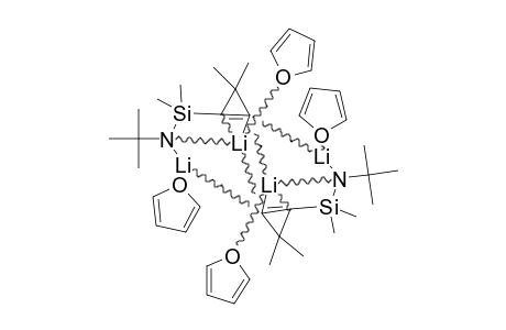 1-(TERT.-BUTYLAMINODIMETHYLSILYL)-3,3-DIMETHYLCYCLOPROPENE-DIMERIC-THF-COMPLEXED-DILITHIATED