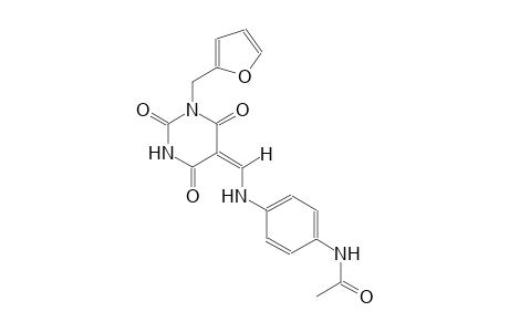 N-(4-{[(E)-(1-(2-furylmethyl)-2,4,6-trioxotetrahydro-5(2H)-pyrimidinylidene)methyl]amino}phenyl)acetamide