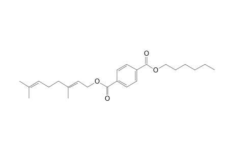 Terephthalic acid, 3,7-dimethylocta-2,6-dienyl hexyl ester