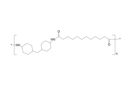 Poly[Bis(4-aminocyclohexyl)methane-dodecanedioic amide], poly(imino-1,4-cyclohexylenemethylene-1,4-cyclohexylene-iminocarbonyl-decamethylenecarbonyl)
