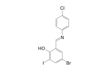 4-Bromo-2-((E)-[(4-chlorophenyl)imino]methyl)-6-iodophenol