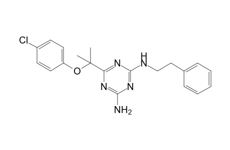 2-amino-6-[1-(p-chlorophenoxy)-1-methylethyl]-4-(phenethylamino)-s-triazine