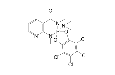 5,6-Benzo-2-(dimethylamino)-1,3-dimethyl-8,9-(tetrachlorophenylenediyl)-1,3-diaza-7,10-dioxa-2.lambda(5).-phosphaspiro[4.5]decan-4-one