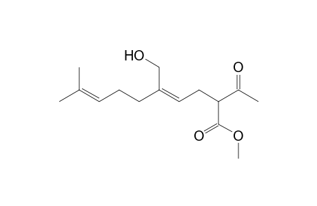 (4Z)-2-acetyl-5-(hydroxymethyl)-9-methyldeca-4,8-dienoic acid methyl ester