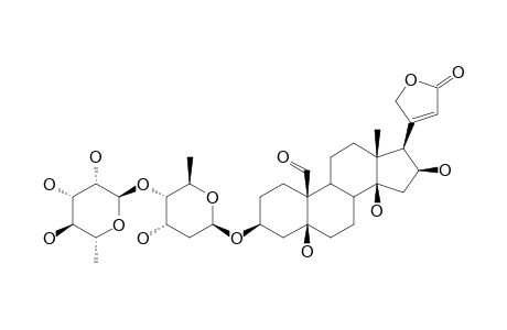 CHEIRANTHOSIDE-II;STROPHADOGENIN-3-O-ALPHA-RHAMNOPYRANOSYL-(1->4)-BETA-D-DIGITOXOPYRANOSIDE