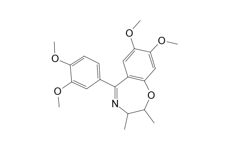 2,3-dihydro-7,8-dimethoxy-5-(3,4-dimethoxyphenyl)-2,3-dimethyl-1,4-benzoxazepine