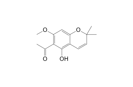 ISO-EVODIONOL;6-ACETYL-5-HYDROXY-7-METHOXY-2,2-DIMETHYL-3-CHROMENE;1-(5-HYDROXY-7-METHOXY-2,2-DIMETHYL-2H-CHROMEN-6-YL)-ETHANONE