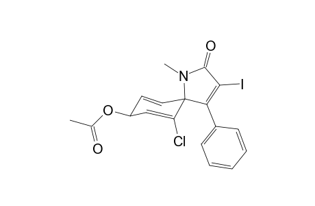 (5S,8S)-6-chloro-3-iodo-1-methyl-2-oxo-4-phenyl-1-azaspiro[4.5]deca-3,6,9-trien-8-yl acetate