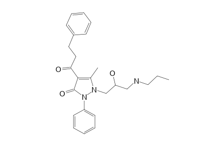 1-(2-HYDROXY-3-(PROPYLAMINO)-PROPYL)-5-METHYL-2-PHENYL-4-(3-PHENYLPROPIONYL)-1,2-DIHYDRO-PYRAZOL-3-ONE