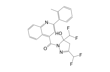 3,5-bis(difluoromethyl)-1-{[2-(2-methylphenyl)-4-quinolinyl]carbonyl}-4,5-dihydro-1H-pyrazol-5-ol