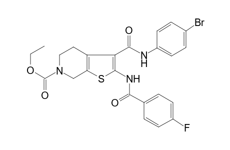 3-[(4-bromoanilino)-oxomethyl]-2-[[(4-fluorophenyl)-oxomethyl]amino]-5,7-dihydro-4H-thieno[2,3-c]pyridine-6-carboxylic acid ethyl ester