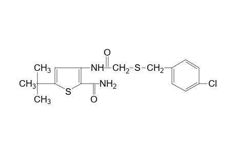 5-tert-butyl-3-{2-[(p-chlorobenzyl)thio]acetamido}-2-thiophenecarboxamide