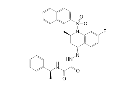 2-N'-[(R)-7-fluoro-2-methyl-1-(naphthalene-2-sulfonyl)-2,3-dihydro-1H-quinoline-4-ylidene]hydrazino-2-oxo-N-((S)-1-phenylethyl)acetamide