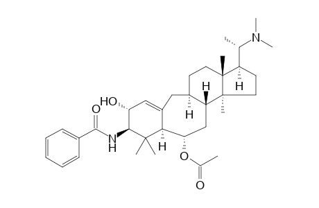 (+)-SEMPERVIRAMINOL;(20S)-2-ALPHA-HYDROXY-6-ALPHA-ACETOXY-3-BETA-BENZOYLAMINO-20-DIMETHYLAMINO-9,10-SECO-BUXA-1(10)-ENE