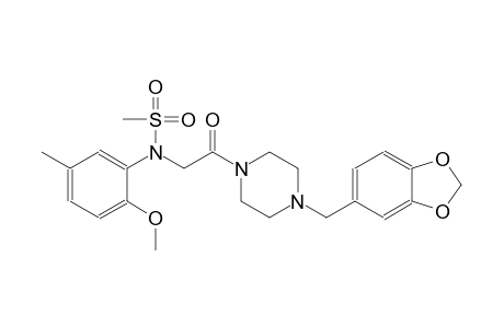 N-{2-[4-(1,3-benzodioxol-5-ylmethyl)-1-piperazinyl]-2-oxoethyl}-N-(2-methoxy-5-methylphenyl)methanesulfonamide