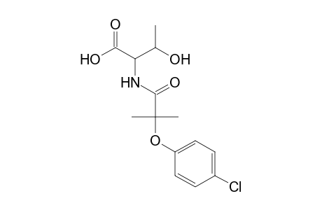 2-[2-(p-chlorophenoxy)-2-methylpropionamido]-3-hydroxybutyric acid