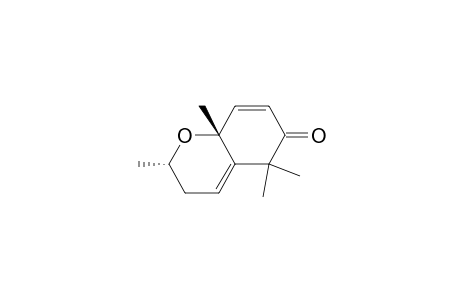 2H-1-Benzopyran-6(5H)-one, 3,8a-dihydro-2,5,5,8a-tetramethyl-, trans-(.+-.)-