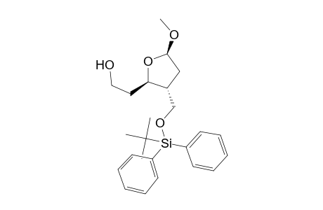 Methyl 3-{[(t-butyl)diphenylsilyloxy]methyl}-2,3,5-trideoxy- .beta.-D-erythro-hexofuranoside