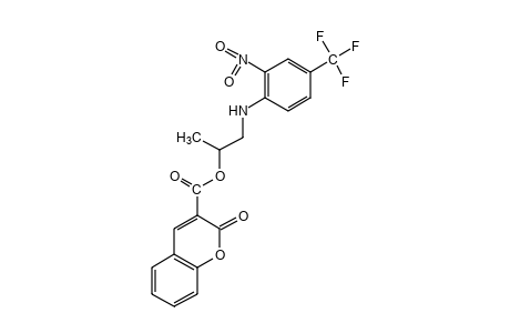 2-oxo-2H-1-benzopyran-3-carboxylic acid, 1-methyl-2-(2-nitro-alpha,alpha,alpha-trifluoro-p-toluidino)ethyl ester