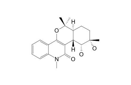 TRANS-DEACETOXYERIOAUSTRALASINE-HYDRATE;REL-1-METHYL-4.8'-EPOXY-3-(1'-ALPHA,2'-ALPHA-DIHYDROXY-3'-BETA,4'-ALPHA-PARA-MENTHYL-3'-YL)-QUINOLIN-2-ONE