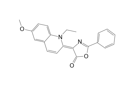 Oxazol-5(4H)-one, 4-(1,2-dihydro-1-ethyl-6-methoxy-2-quinolinylidene)-2-phenyl-