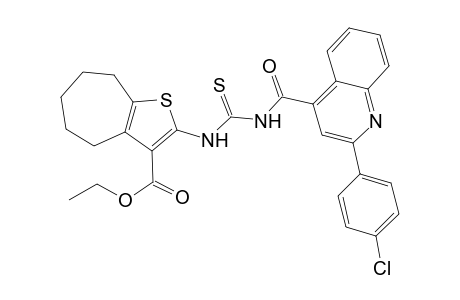 ethyl 2-{[({[2-(4-chlorophenyl)-4-quinolinyl]carbonyl}amino)carbothioyl]amino}-5,6,7,8-tetrahydro-4H-cyclohepta[b]thiophene-3-carboxylate