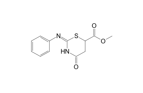 2H-1,3-Thiazine-6-carboxylic acid, tetrahydro-4-oxo-2-(phenylimino)-, methyl ester