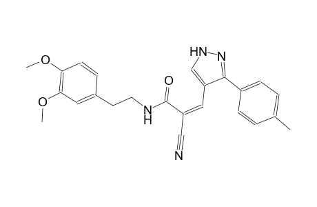 (2Z)-2-cyano-N-[2-(3,4-dimethoxyphenyl)ethyl]-3-[3-(4-methylphenyl)-1H-pyrazol-4-yl]-2-propenamide