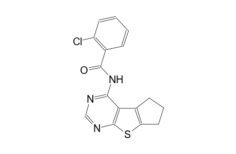 2-chloro-N-(6,7-dihydro-5H-cyclopenta[4,5]thieno[2,3-d]pyrimidin-4-yl)benzamide