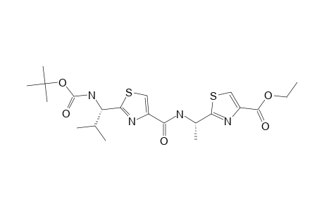 (R)-2-[1-[(R)-(1-N-TERT.-BUTOXYCARBONYL-AMINO)-ISOBUTYLTHIAZOLE-4-CARBONYL]-AMINO]-ETHYLTHIAZOLE-4-CARBOXYLIC-ACID-ETHYLESTER