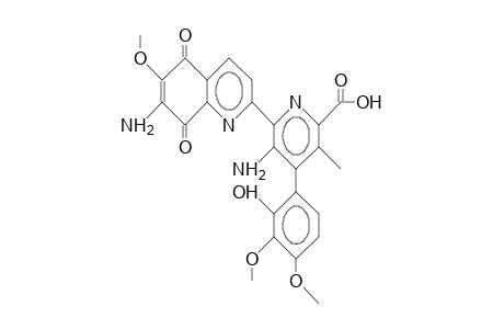 STREPTONIGRIN;5-AMINO-4-(2-HYDROXY-3,4-DIMETHOXYPHENYL)-6-[7-AMINO-6-METHOXY-5,8-DIOXO-5,8-DIHYDROQUINOLIN-2-YL]-3-METHYLPYRIDINE