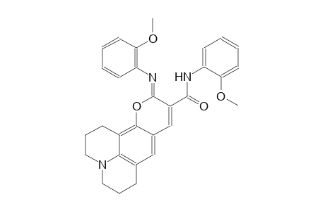 1H,5H,11H-[1]benzopyrano[6,7,8-ij]quinolizine-10-carboxamide, 2,3,6,7-tetrahydro-N-(2-methoxyphenyl)-11-[(2-methoxyphenyl)imino]-, (11Z)-