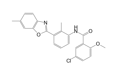 benzamide, 5-chloro-2-methoxy-N-[2-methyl-3-(6-methyl-2-benzoxazolyl)phenyl]-