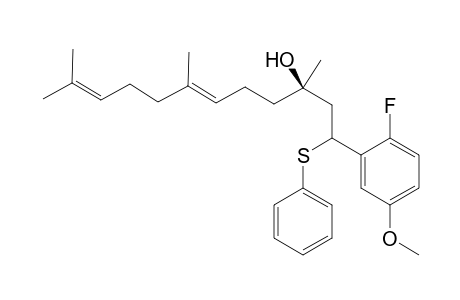 (3R,6E)-1-(2-Fluoro-5-methoxyphenyl)-3,7,11-trimethyl-1-(phenylsulfanyl)dodeca-6,10-dien-3-ol