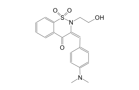 4H-1,2-benzothiazin-4-one, 3-[[4-(dimethylamino)phenyl]methylene]-2,3-dihydro-2-(2-hydroxyethyl)-, 1,1-dioxide, (3E)-