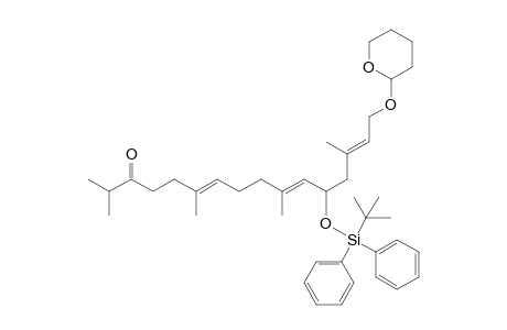 3,7,11,15-Tetramethyl-1-tetrahydropyranoxy-5-tert-butyldiphenylsiloxy-2E,6E,10E-hexadecatrien-14-one