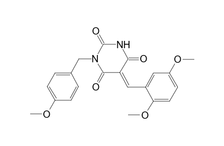 (5E)-5-(2,5-dimethoxybenzylidene)-1-(4-methoxybenzyl)-2,4,6(1H,3H,5H)-pyrimidinetrione