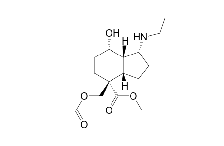 (1S*,2S*,5R*,6S*,9R*)-Ethyl 5-acetoxymethyl-9-ethylamino-2-hydroxybicyclo[4.3.0]nonane-5-carboxylate