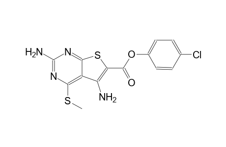 thieno[2,3-d]pyrimidine-6-carboxylic acid, 2,5-diamino-4-(methylthio)-, 4-chlorophenyl ester