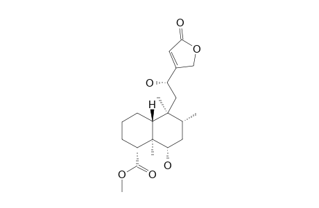 AJUGALIDE-D;(12S)-METHYL-6-ALPHA,12-DIHYDROXY-4-ALPHA-METHOXYCARBONYL-18-NORNEO-CLEROD-13(14)-EN-15,16-OLIDE