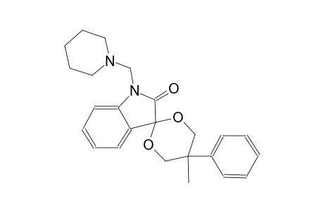 Indole-2(3H)-one, 1-(1-piperidylmethyl)-3,2'-spiro(5-methyl-5-phenyl-1,3-dioxane)-