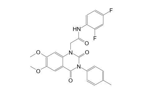 N-(2,4-difluorophenyl)-2-(6,7-dimethoxy-3-(4-methylphenyl)-2,4-dioxo-3,4-dihydro-1(2H)-quinazolinyl)acetamide