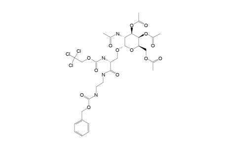N-TRICHLOROETHOXYCARBONYL-3-O-(2-ACETAMIDO-3,4,6-TRI-O-ACETYL-2-DEOXY-ALPHA-D-GALACTOPYRANOSYL)-L-SERYL-(N'-BENZYLOXYCARBONYLAMINOETHYL)-AMIDE