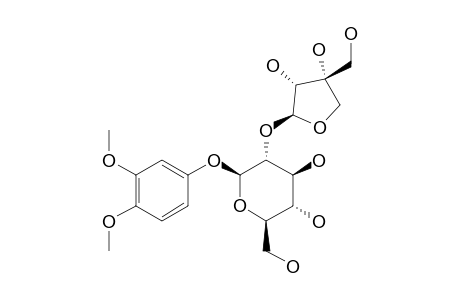 3,4-DIMETHOXYPHENYL-1-O-BETA-D-APIOFURANOSYL-(1->2)-BETA-D-GLUCOPYRANOSIDE
