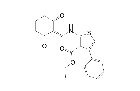 3-thiophenecarboxylic acid, 2-[[(2,6-dioxocyclohexylidene)methyl]amino]-4-phenyl-, ethyl ester