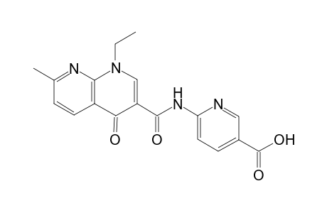 1,8-Naphthyridin-4(1H)-one, 1-ethyl-7-methyl-3-[N-(5-carboxy-2-pyridyl)carbamoyl]-